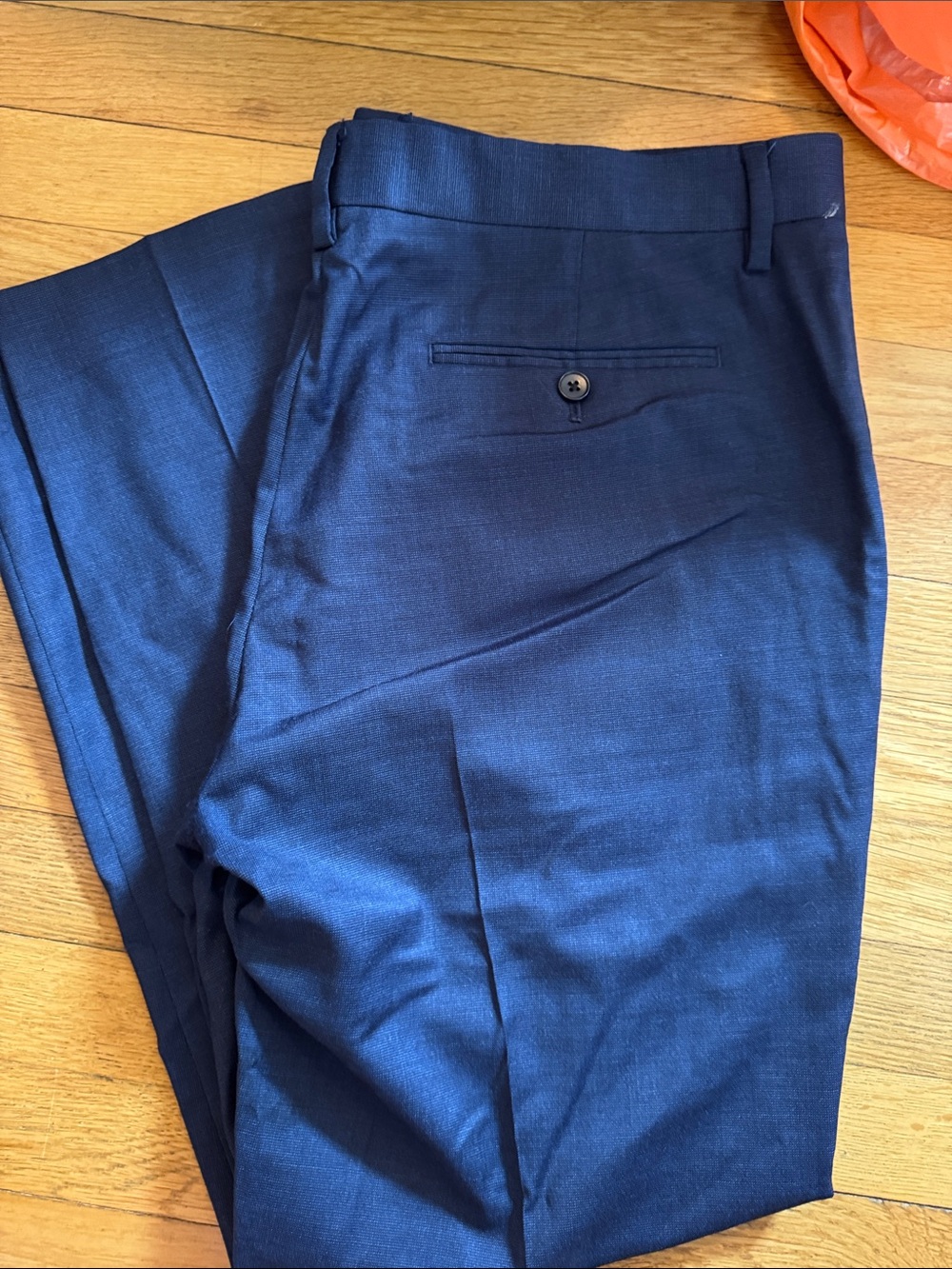 Banana Republic Men's Navy Dress Pants - Flat Front Trousers